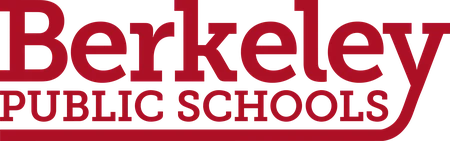 Berkeley Public Schools logo in red text on a light background, reflecting the district’s commitment to excellence in education and a robust literacy curriculum.